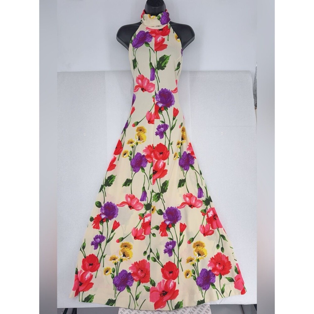 TONI TODD 70s Floral Maxi Dress M/L NWOT vintage